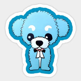 Blue Poodle Sticker